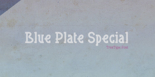 Blue Plate Special Free retro and vintage fonts